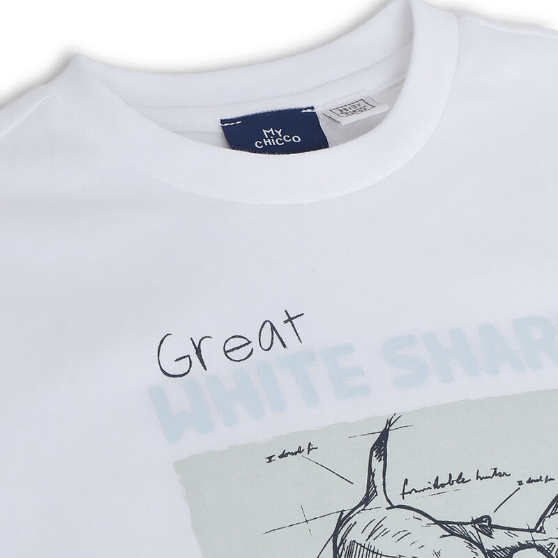 Boys White Graphic Printed Short Sleeve T-Shirt image number 2